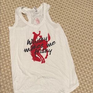 White Tank Top with Red Graphic
